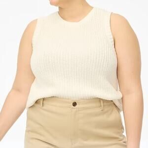 J. Crew Factory Womens‎ Sweater Vest Cotton Ivory Size Large